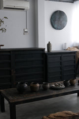 黒漆　水屋箪笥リメイクテーブル　江戸時代　/  Japanese Antique　Table Made by Nagahuji