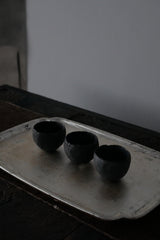 ぐい呑み　酒器　黒釉薬　陶器　/ Yaku Murakami  村上躍