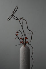 釉かけ分け　花器　White &Stone Veil    / Akari Sato