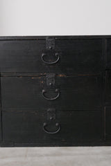 黒漆　箪笥　江戸時代から明治期　美品　/  Japanese Antique　Urushi　Tansu, Drawer Chest