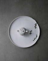 白磁　五月雨 欠けの茶盤　03/ Takahiro Yahagi