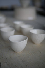 茶杯S 内側セミマット　Bone  White 半磁器　基本フォーマット/  Kanako Yoshida