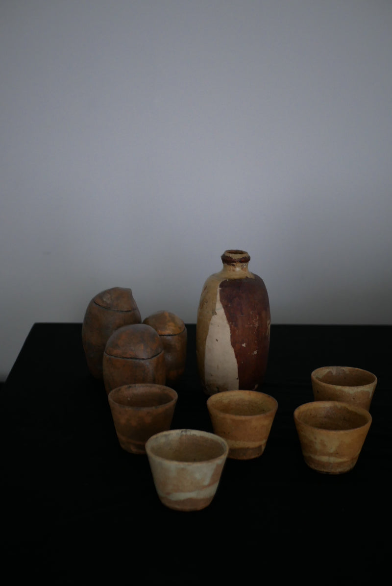 古色　蓋もの  茶入れ  /菊地　亨