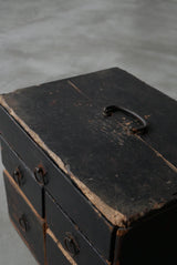 黒漆　小引出し　小箪笥　江戸時代　/  Japanese Antiques