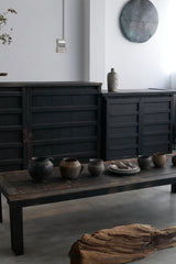 黒漆　水屋箪笥リメイクテーブル　江戸時代　/  Japanese Antique　Table Made by Nagahuji