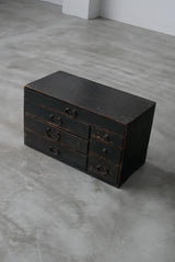 黒漆　小引出し　小箪笥　江戸時代　/  Japanese Antique　Urushi Drawer , Chest