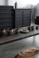黒漆　水屋箪笥リメイクテーブル　江戸時代　/  Japanese Antique　Table Made by Nagahuji