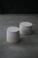 White Veil 釉かけ分け  台皿　/ Akari Sato