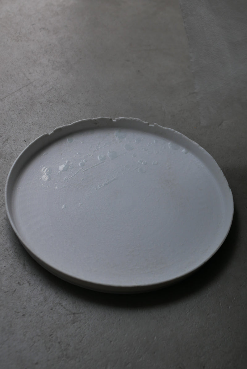 白磁　五月雨の大皿/茶盤　02 / Takahiro Yahagi