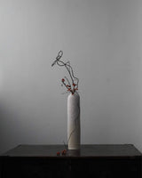 釉かけ分け　花器　White &Stone Veil    / Akari Sato