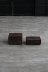 木　刳抜　少数民族　小椅子　木台　大　/  Asian Antique　Primitive 　Wooden　Stool