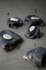 陶布　台皿　炭化景色  /菊地　亨