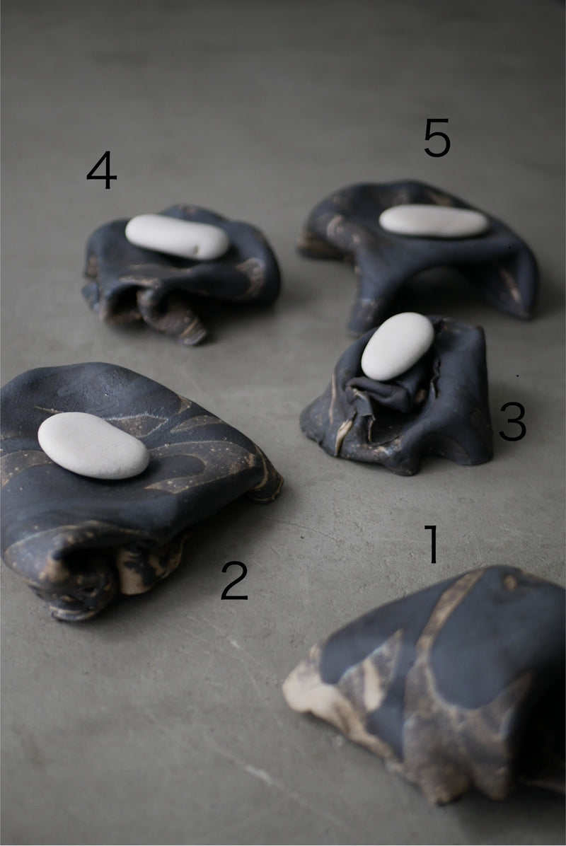 陶布　台皿　炭化景色  /菊地　亨