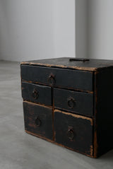 黒漆　小引出し　小箪笥　江戸時代　/  Japanese Antiques