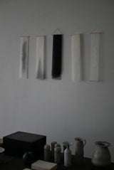 専用 / 布掛け軸　　煙/ 墨染め