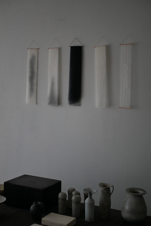 専用 / 布掛け軸　　煙/ 墨染め01 オーダー　