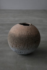 Moon Jar  満月壺　直径23/ Testuya Hioki    Japanese  soil   Art 花器