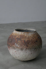 Moon Jar  満月壺　直径23/ Testuya Hioki    Japanese  soil   Art 花器