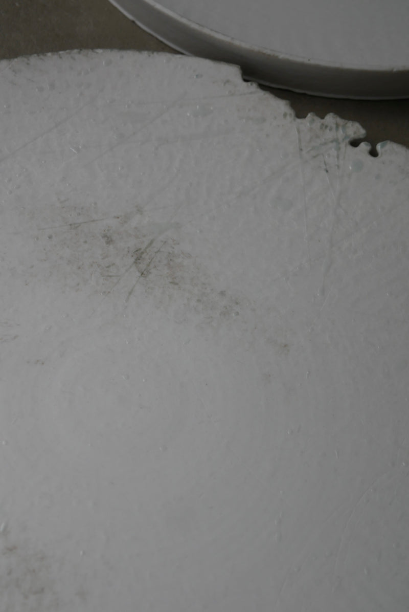 白磁  stone scrach  大皿　Takahiro Yahagi