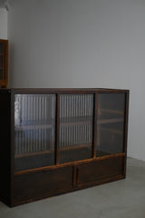 水屋カウンター　ガラス戸棚　大正時代　大型配送　/  Japanese Antiques Tansu Counter キャビネット