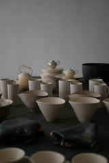 釉かけ分け　陶肌　筒Cup  /Akari Sato