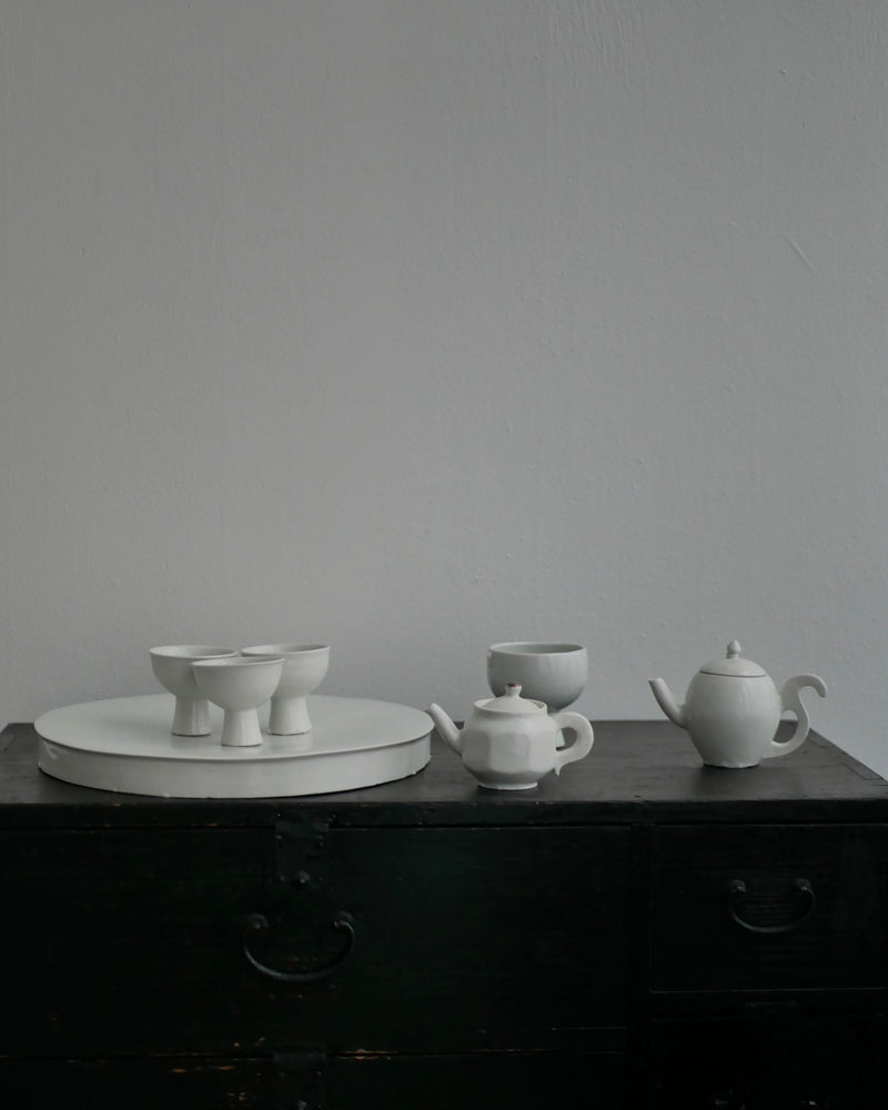 白瓷茶盆　茶盤　/ タナカシゲオ