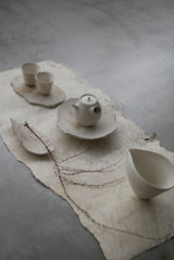 専用オーダー / 花弁　茶則　白化粧土　楢灰　/  Kanako Yoshida