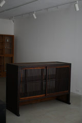 水屋カウンター　ガラス戸棚　大正時代　大型配送　/  Japanese Antiques Tansu Counter キャビネット