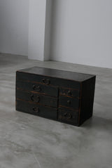 黒漆　小引出し　小箪笥　江戸時代　/  Japanese Antique　Urushi Drawer , Chest