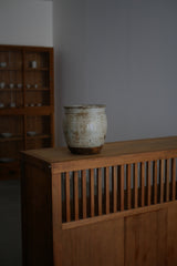 千本通し　大きめガラス戸棚　カウンター　大正から昭和初期　大型配送　/  Japanese Antique