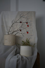 White Veil 釉かけ分け  台皿　/ Akari Sato