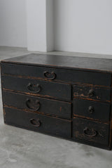 黒漆　小引出し　小箪笥　江戸時代　/  Japanese Antique　Urushi Drawer , Chest
