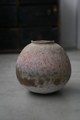 T様　お取置き  / Moon Jar  満月壺　直径20/ Testuya Hioki    Japanese  soil   Art 花器