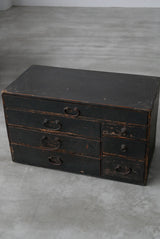 黒漆　小引出し　小箪笥　江戸時代　/  Japanese Antique　Urushi Drawer , Chest