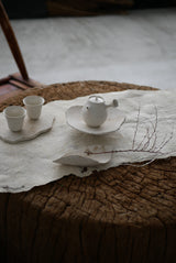 専用オーダー / 花弁　茶則　白化粧土　楢灰　/  Kanako Yoshida