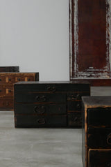 黒漆　小引出し　小箪笥　江戸時代　/  Japanese Antique　Urushi Drawer , Chest