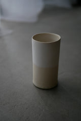 釉かけ分け　陶肌　筒Cup  /Akari Sato