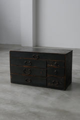 黒漆　小引出し　小箪笥　江戸時代　/  Japanese Antique　Urushi Drawer , Chest
