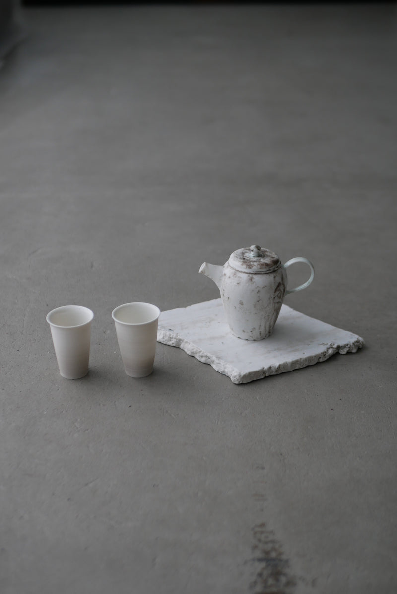 N様専用　白磁　グレージュ　slim 聞香杯　/ Takahiro Yahagi