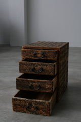 墨書き和紙張り　小引出し　Tansu  小箪笥　　/  Japanese Antiques　Wooden Drawer　Chest