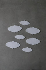 白磁　Oval 2way scrach&web plate SS / Takahiro Yahagi