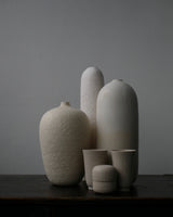 釉かけ分け　花器　White &Stone Veil    / Akari Sato