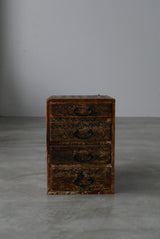 墨書き和紙張り　小引出し　Tansu  小箪笥　　/  Japanese Antiques　Wooden Drawer　Chest