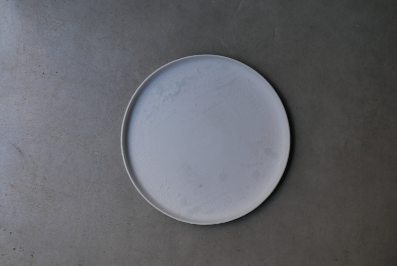 白磁  stone scrach  大皿　Takahiro Yahagi