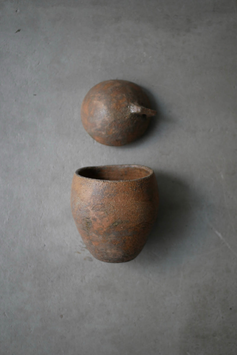 古色　蓋もの  茶入れ  /菊地　亨