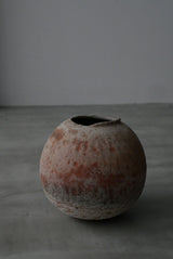 Moon Jar  満月壺　直径22/ Testuya Hioki    Japanese  soil   Art 花器