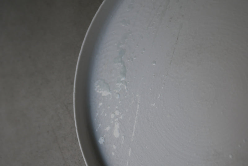 白磁  stone scrach  大皿　Takahiro Yahagi