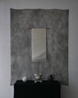 専用 / 布掛け軸　　曲線の重ね　白  中