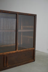 水屋カウンター　ガラス戸棚　大正時代　大型配送　/  Japanese Antiques Tansu Counter キャビネット