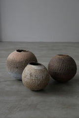 Moon Jar  満月壺　直径20/ Testuya Hioki    Japanese  soil   Art 花器